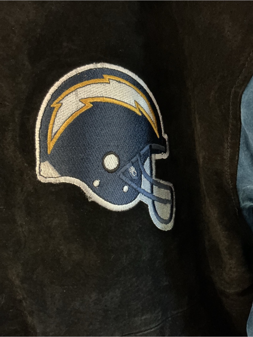 Vtg y2K NFL San Diego Chargers Suede Jacket M Game Day label as new - Picture 4 of 9